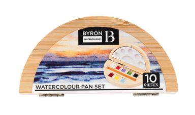 Byron Water Colour Pan Set Bamboo Case