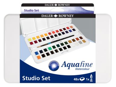 Daler Rowney Aquafine Studio Studio Set Half Pan Set 48