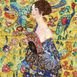 Lady with Fan (Apres Klimpt) 67x67cm
