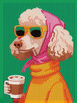 Retro Poodle 20x15cm