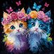 Floral Crown Kittens 30x30cm