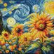 Starry Night Sunflowers 30x30cm