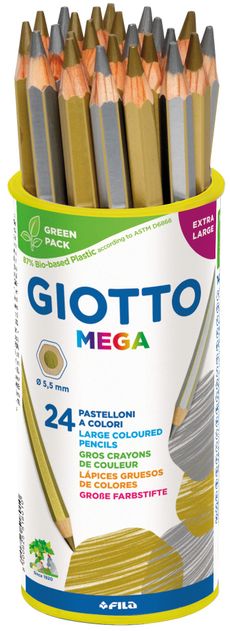 Giotto Mega Pencils Class Pack 24 Gold/Silver