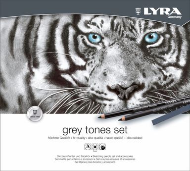 Lyra Pencils and Pastels Grey Tones Set