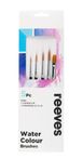 Gold Synthetic Short Handle 5pc (No. 2, 4, 6 Round; 6, 10 Flat)