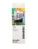White Synthetic Short Handle 7pc (No. 2 3 6 Round; No. 1 4 10 Flat; No. 4 Filbert) (New Packaging)